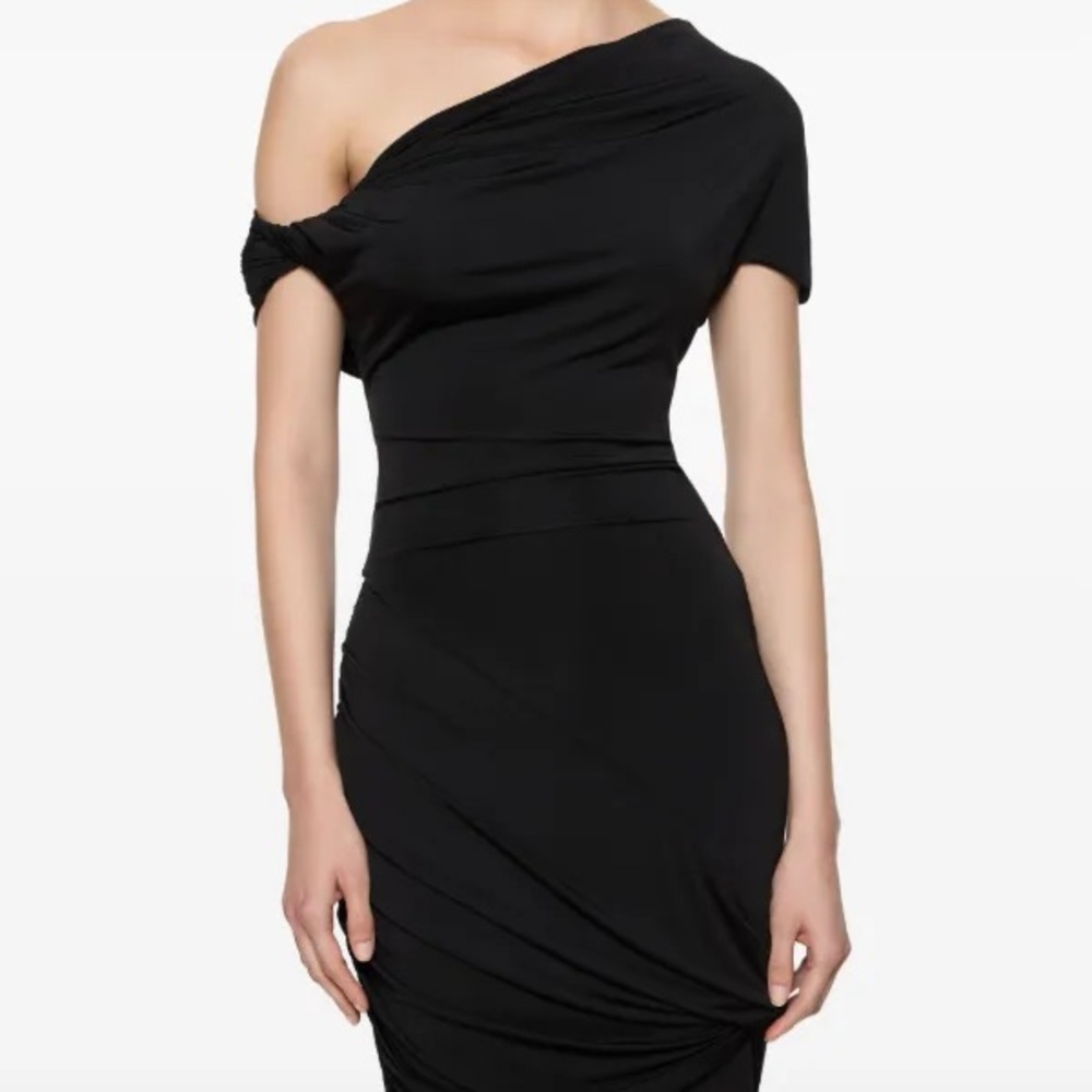 Paris Georgia Black One-Shoulder Dress